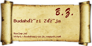 Budaházi Zója névjegykártya